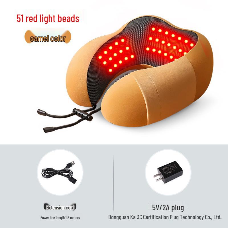 

Electric Heated U-Shaped Memory Foam Neck Pillow for Travel & Office One Size