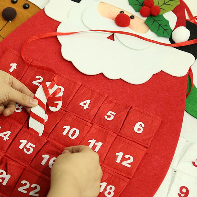 Weihnachtskalender Weihnachtsmann Schneemann Weihnachtsmann Weihnachten Advents-Timer Tür Wand Fenster Weihnachtsdeko Adventskalender Deko