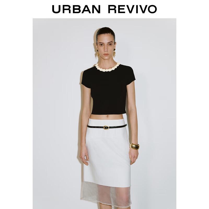 

Топ с коротким рукавом, вязаный в цветочном стиле, во французском стиле S