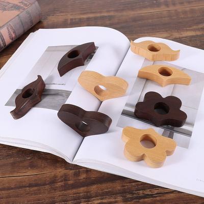 Wooden Bookmarks Ring One Hand Reading Thumb Book Support Page Turning Fixed Fast Reading Aids Tools Book Page Holder Gift