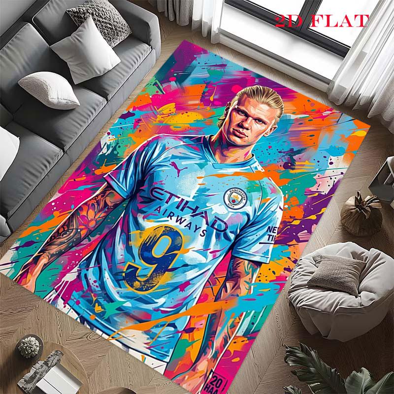 Haaland poster Carpet Rug for Living Room Bedroom Home Sofa Decoration,Kids play Nonslip Floor Mat