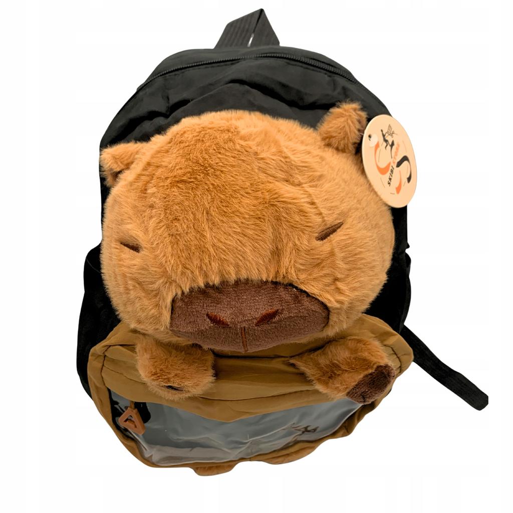 Capybara School Backpack 3D Mascot Lightweight Roomy School Travel Bag