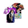 Men One Piece Shanks Anime 3D Print T‑Shirt, Double‑Sided Graphic Short Sleeve Crew Neck Tee for Anime Lovers