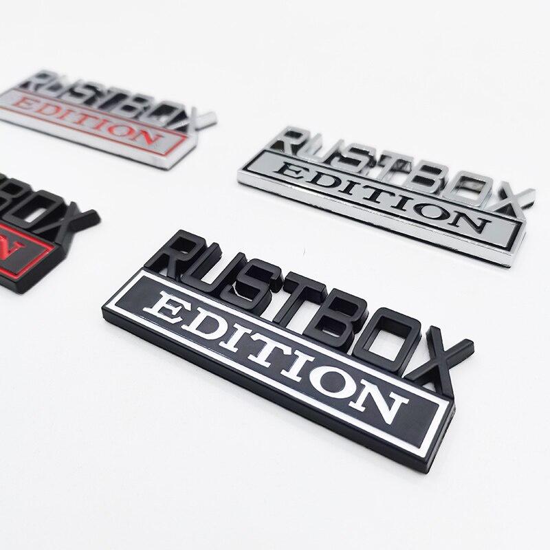 1Pc 3D Metal Rustbox Edition Logo Car Side Fender Rear Trunk Emblem Badge Sticker Decal