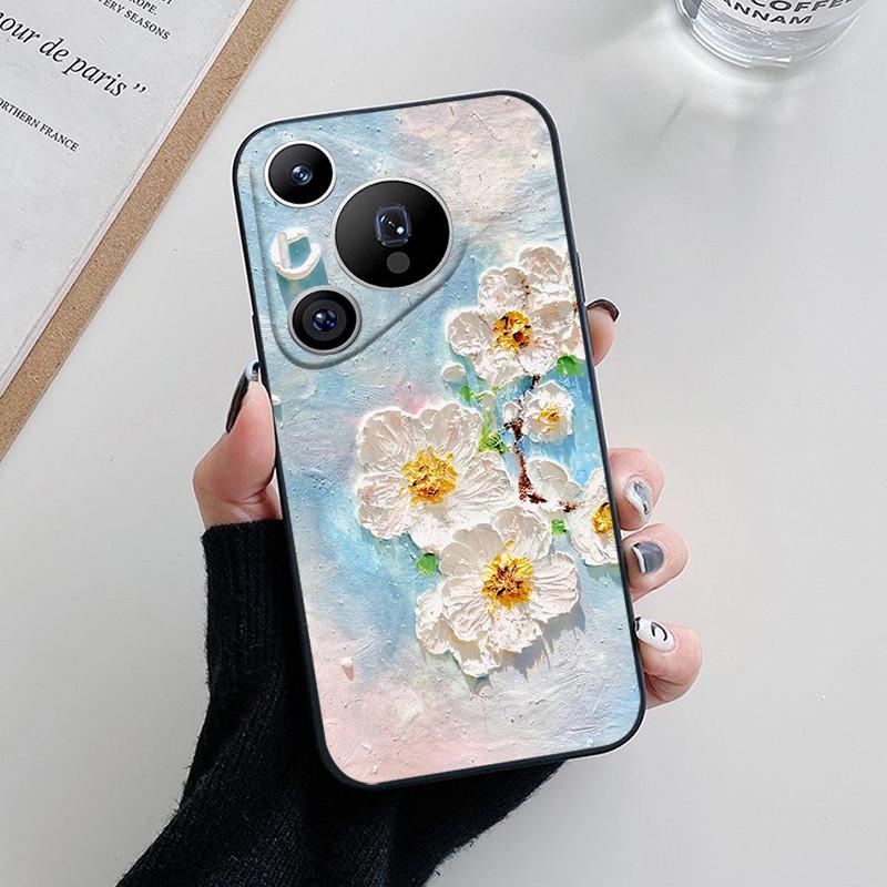 For Huawei Pura 70 Case Lovely Cartoon Flower Soft Silicone Phone Cover For Huawei Pura 70 Pro Plus Pura70 Ultra Funda Coque