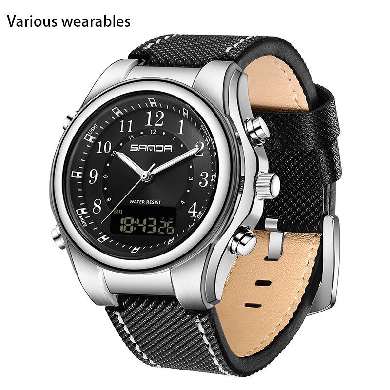 Steel Band Electronic Watch Multifunctional Men's Electronic Watch Waterproof Alarm Clock Watch
