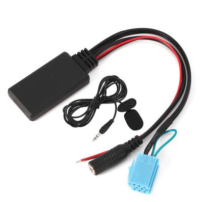 Adaptateur Câble AUX IN Bluetooth 8 Broches avec Microphone Appel Mains Libres Compatible pour Smart Fortwo 450