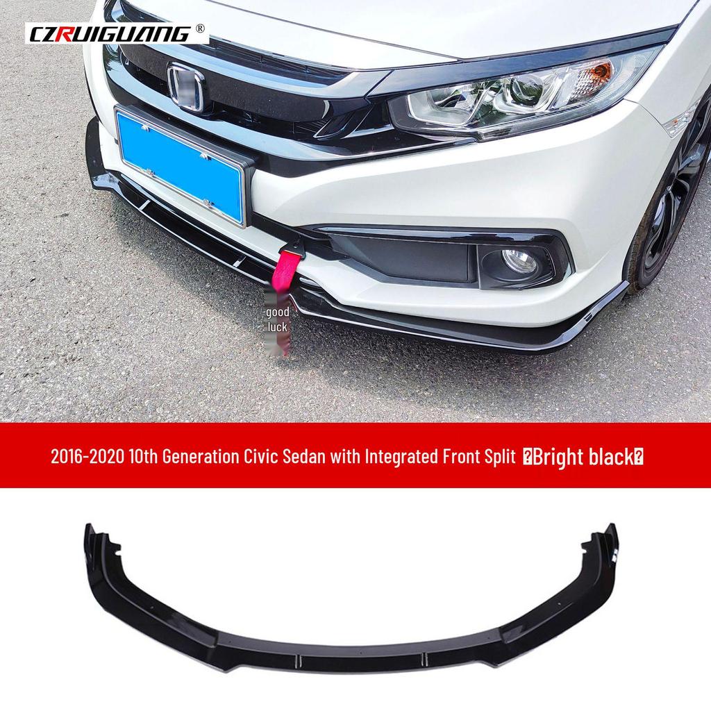 Civic 16th-20th Gen Front Lip Splitter & Rear Spoiler Kit with Double/Single-Layer Side Skirts