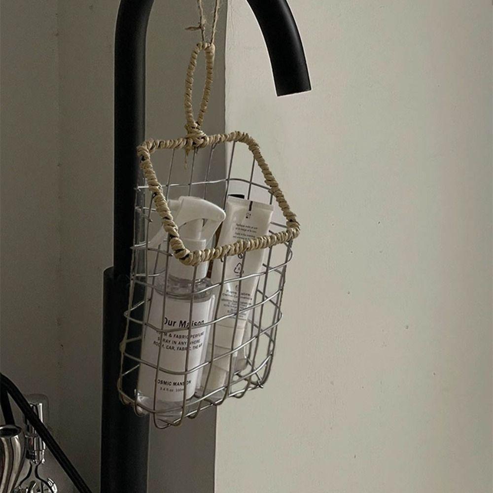 Nordic Kitchen Wall Organizer Metal Cabinet Storage Basket Small Stuff Snacks Support