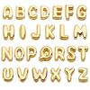 Rack Plating Brass Pendants, Letter Charms, Cadmium Free & Lead Free, Long-Lasting Plate, Letter A~Z, Golden, 6~8x3~7x4~5mm, Hole:1.2~1.6mm