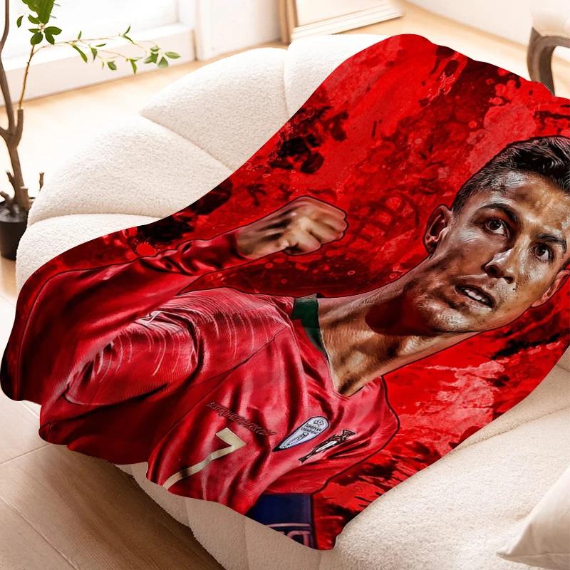 Sofa Blankets for Winter Cristiano Ronaldo Warm Knee Bed Fleece Custom Camping Fluffy Soft Blankets Microfiber Bedding King Size