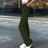 Women's Color Button Loose Sports Casual Workwear Pocket Trousers