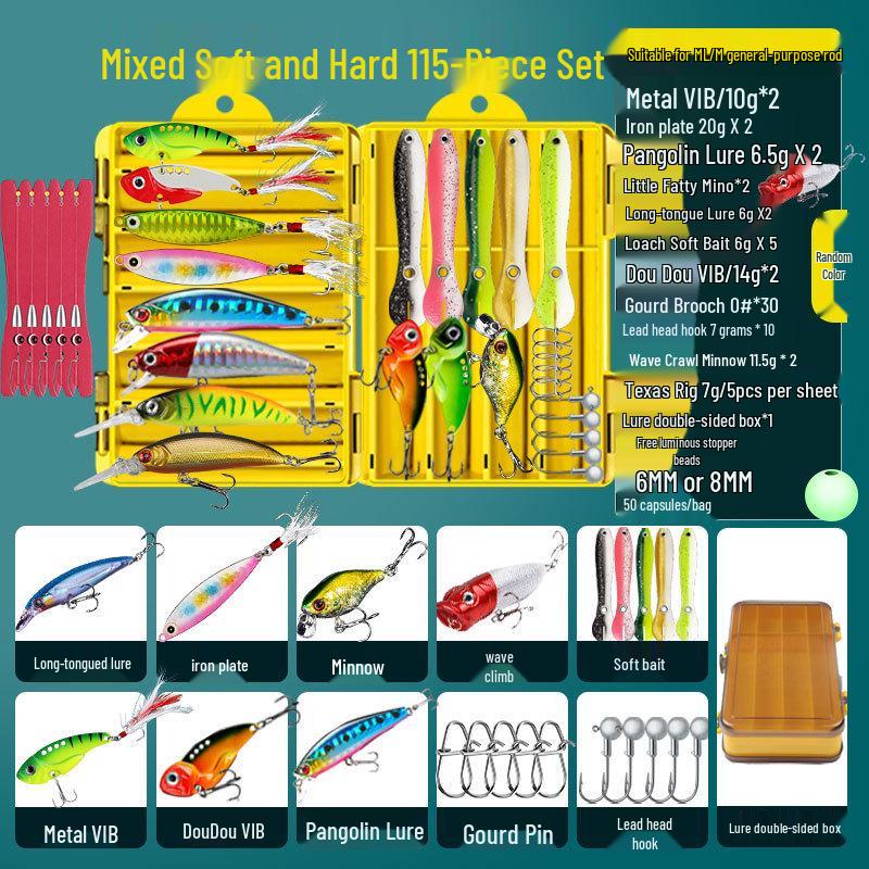 Comprehensive Beginner Fishing Kit: Lures, Soft Baits, Imitation Baits & Jigs for Freshwater Fishing