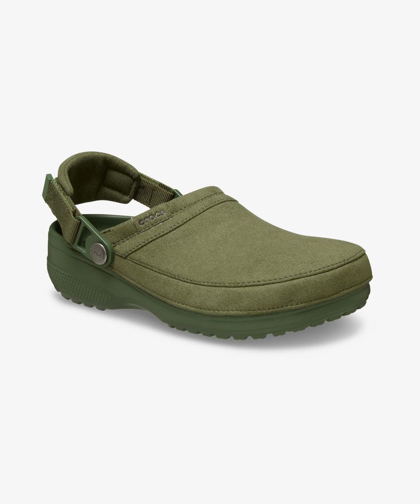 Crocs Classic Crafted Vegan Suede Clogs - Army Green / 211930-309