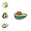 Adorable Cartoon Avocado Series Green Badge Cute Cat Astronaut Heart Shaped Metal Brooch