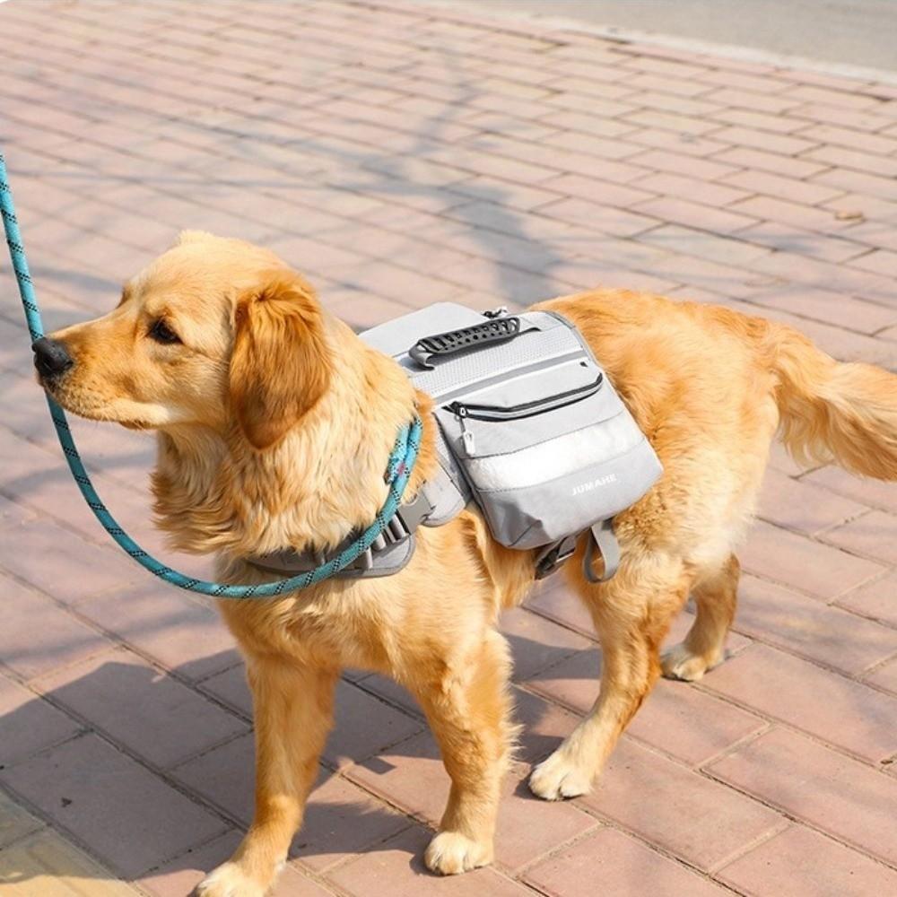 Large Capacity Dog Training Backpack Reflective Dog Harness Saddlebag Dog Snack Bag  Pet Supplies
