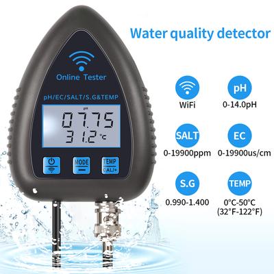 Tuya WiFi 5 In 1 Water Quality Monitor TDS/EC/SALT PH S.G.TEMP Multi-function Bluetooth Water Analyzer for Aquariums Aquaculture