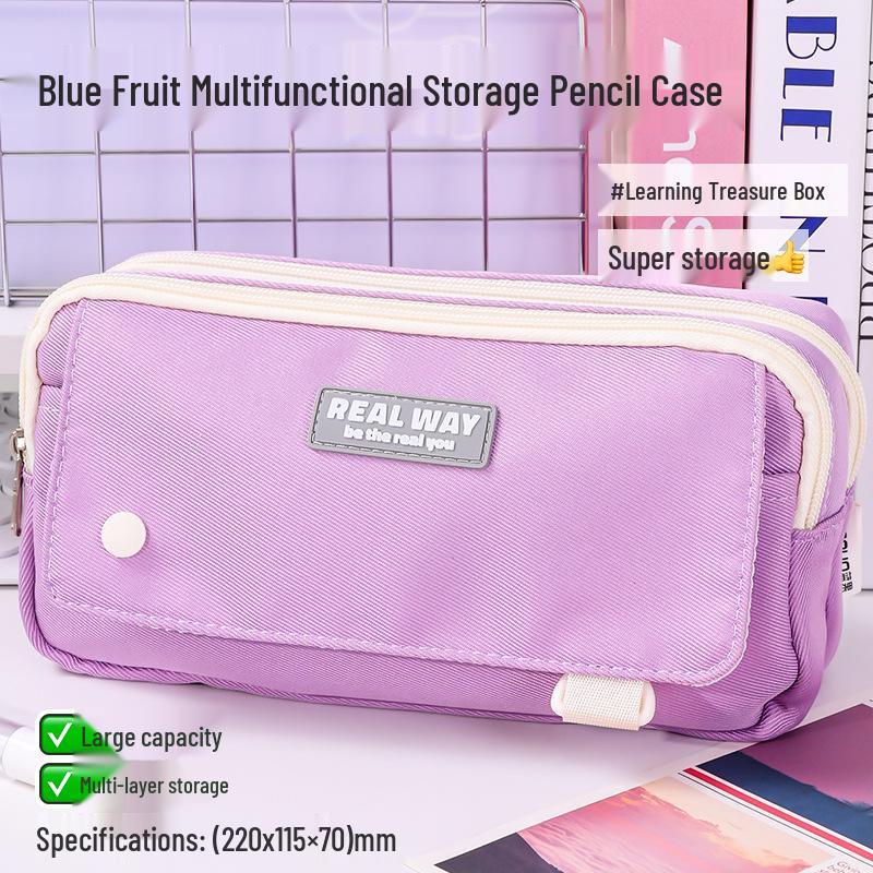 Large Capacity Blue Transparent Ita Pencil Case - Stylish and Functional for Students