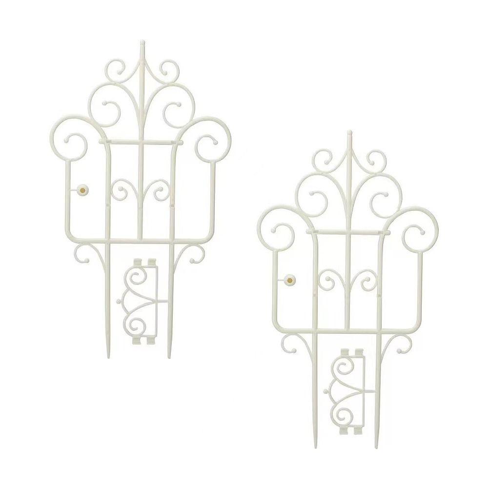 

2 шт. многофункциональная декоративная садовая изгородь для растений, альпинистская рама, штабелируемая своими руками, альпинистская решетка, садовая окантовка, ограждение белый