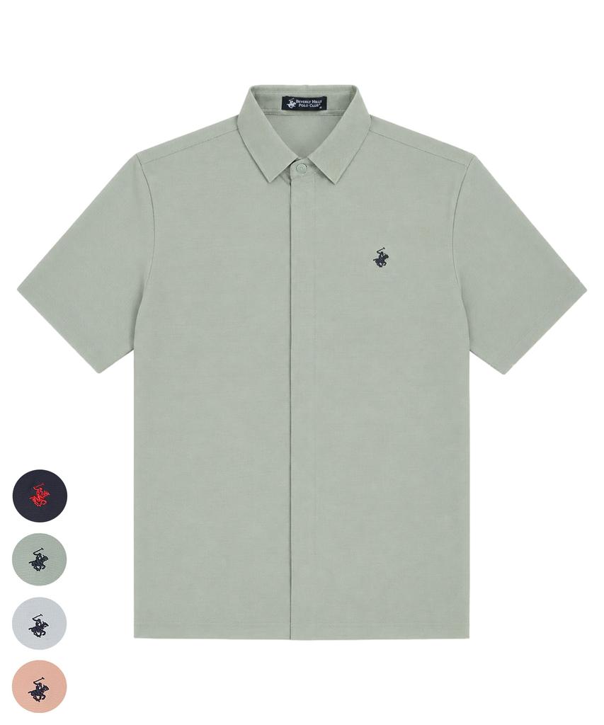 BHPOLOCLUB Men'S Hidden Placket Zip-Up Airy Shirt 4 Colors Sh115