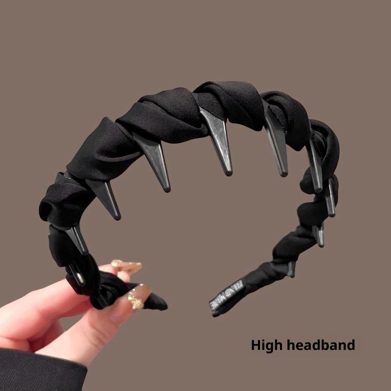 Jednoduchá černá čelenka Šperkařský materiál Látka Dívka Ženy Čelenka Polotovar Pevné Vlasové doplňky Obruč Pokrývka hlavy