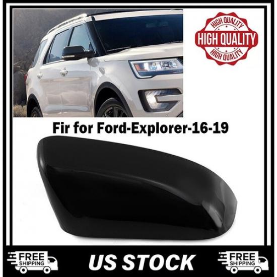 Passenger Side Mirror Cover Cap Gloss Black US Model For Ford Explorer 2016-2019