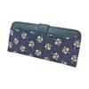 Inden-ya Inden Long Wallet, Slim Deer Skin, Navy with White Cosmos Pattern, 2107-14-175