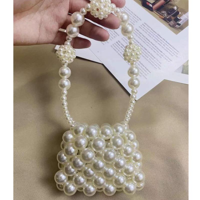 Kids Mini Handbag Handmade Cute Pearl Hand Bags For Girls Coin Pouch Wallet Tote Baby Party Purse Bag Gift
