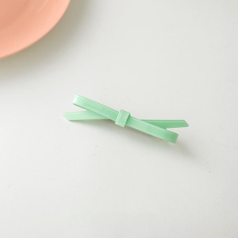 Chic Bow Hair Clips Plain Color Acrylic Hairgrip Hairpin Cute Sweet Simple Bow Knot Bow Tie Side Pins Women Hair Accessories