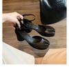 Fashion Fashion Tabi Ninja Shoes WomenRound Split Toe Shallow Thick Heel Sandals Single Mid Heel Mary Janes Shoes Female Pumps