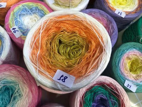 300g Organic Lace Cotton Blend Cake Roll Long Section Dyeing Yarn Hand-woven Shawl Scarf Skirt Hat Crochet Wool