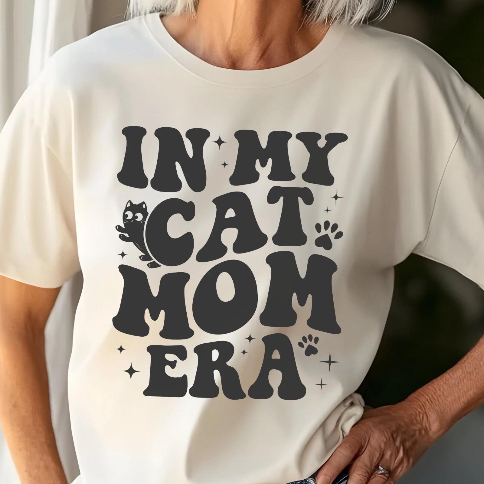 In my Cat Mom Era Shirt, Cat Mom Gift, Cat Lover Gift, Funny Cat T-Shirt L