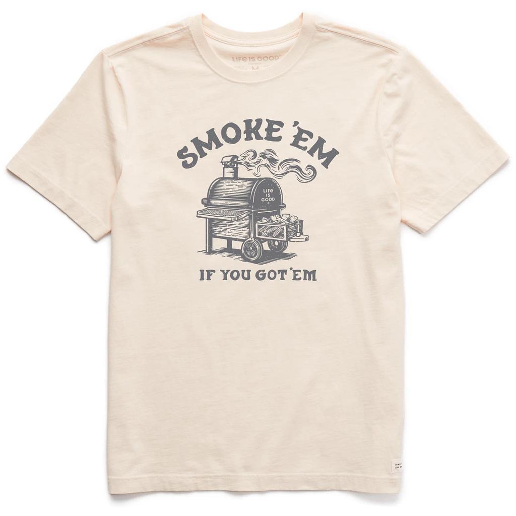Das Leben ist gut. Herren 'em Short Sleeve Crusher-LITE T-Shirt, Putty White