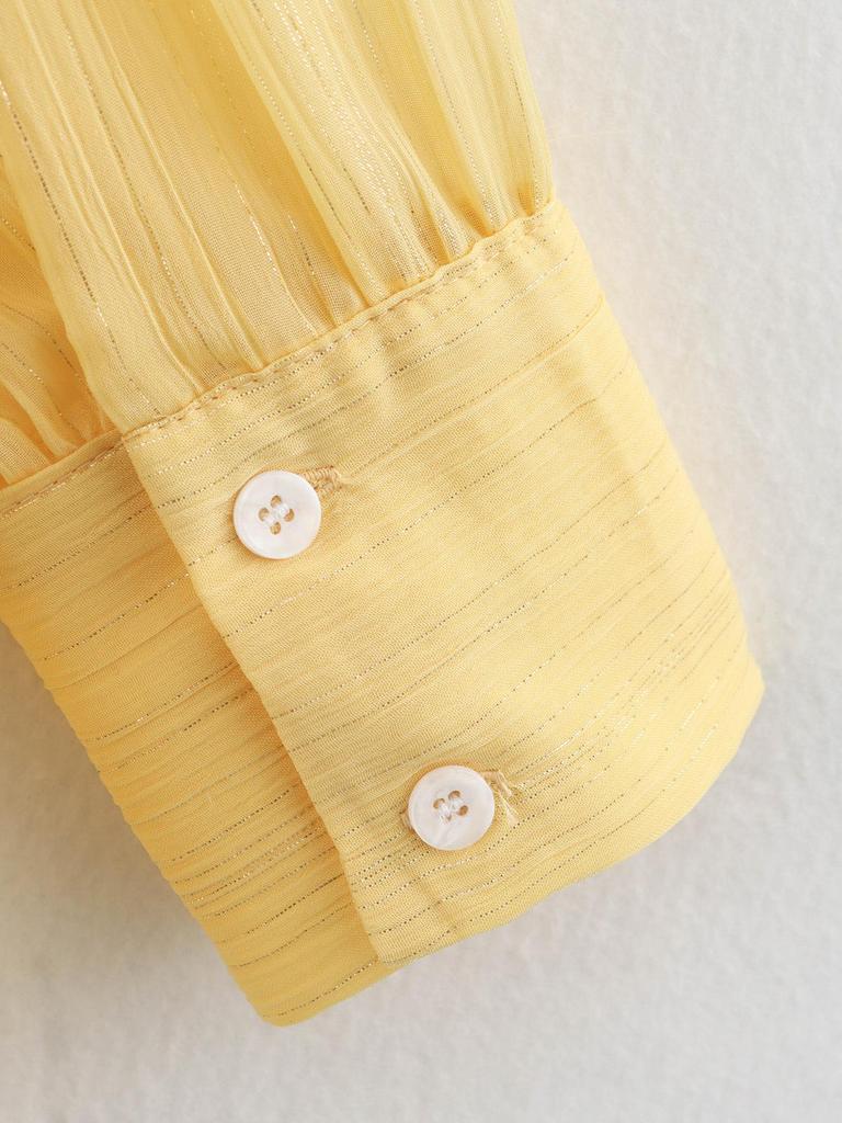 2025 Spring Women's European & American Style Two-Color Lightweight Long-Sleeve Shirt