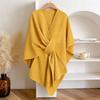 Solid Color Slit Shawl Women's Versatile Fashion Autumn and Winter Warm Decoration Atmosphere, External Cardigan
