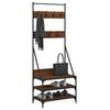 Clothing Rack with Shoe Shelf Brown Oak Effect 70 X 40 X 184 Cm
