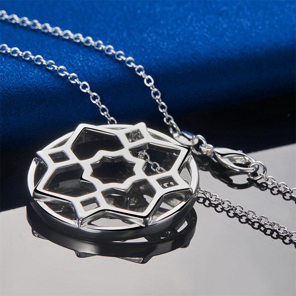 925 Sterling Silver 16-30 Inch Women's Exquisite Flower Pendant Necklace Accessories Wedding Gift Fashion Jewelry
