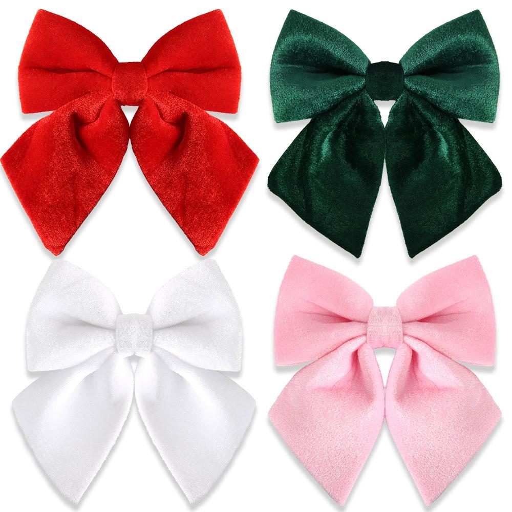 1pc Red Velvet Bows for Christmas Decorations DIY Window & Tree Hanging Ornament, Velour Bowknot Accent for Festive Home Décor