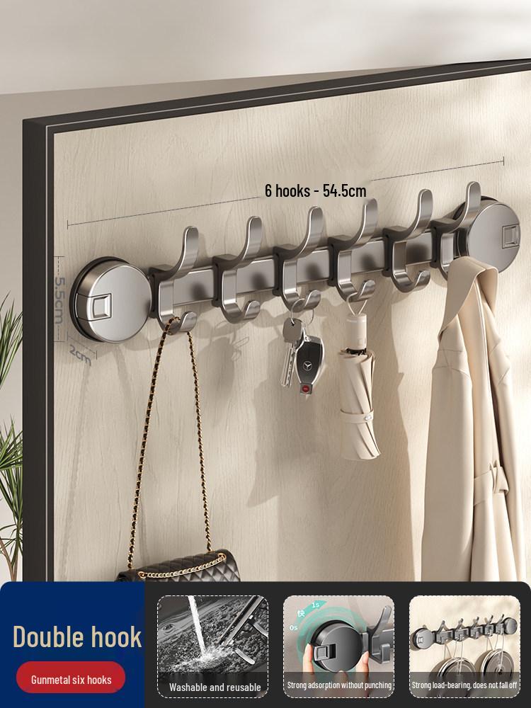 Traceless Suction Cup Wall Hook, No-Punch Strong Vacuum Hook for Door and Bathroom Storage