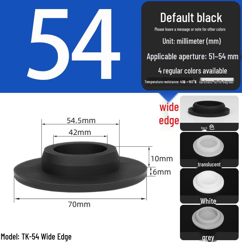 Black High-Temperature Resistant T-Shaped Silicone Stopper - Round Hole Rubber Gasket & Shock-Absorbing Blind Plug