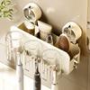 Draining Suction Cup Toothbrush Rack Wall-mounted Toothbrush Dispenser With Cup  Home Use