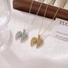 Cross Border Trendy Full Diamond Angel Wings Unisex Stainless Steel Gold Plated Light Luxury Zircon Love Pendant Necklace