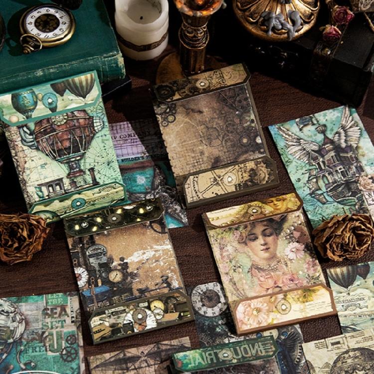 20 Sheets Retro Aesthetic Decorative Paper Scrapbooking Decoration Paper for Journal Notebook Photo Album and Art Craft