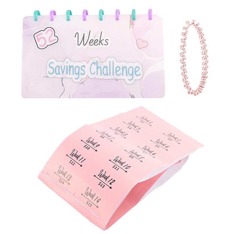AEE4-Savings Binder, 52 Week Savings Challenge, Money Saving Binder, Reusable Budget Book With Cash Envelopes, Frosted Durable