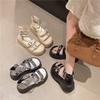 Thick-soled belt buckle new sandals women's fashion versatile muffin shoes soft leather summer high-top cool boots