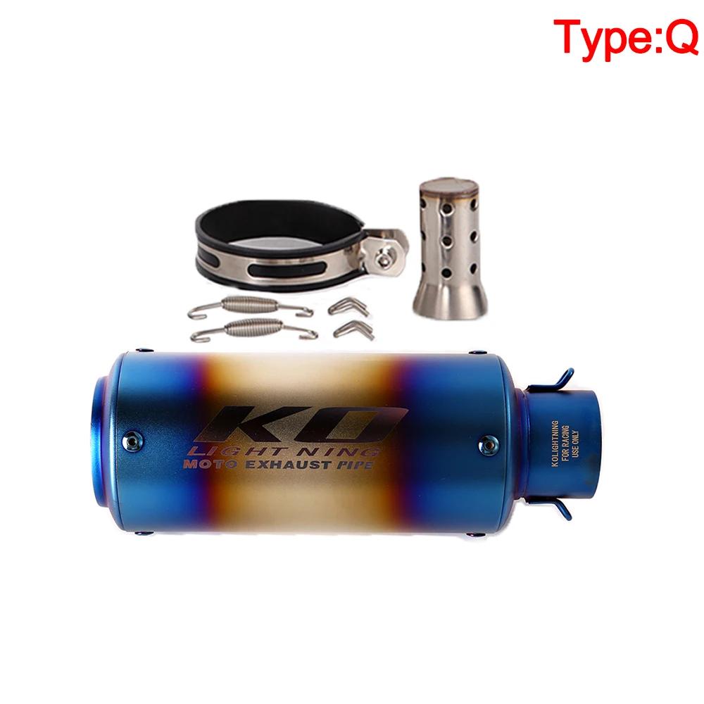 Universal 51/60MM Motorcycle KO Exhaust Stainless Steel Muffler Pipe With DB Killer For Z900 R3 R25 MT07 MT09 R1 Z400 Z650