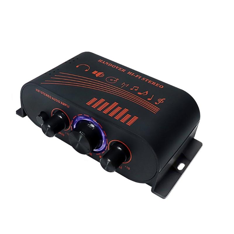 

Small Power Amplifier, DC12V Home Stereo HiFi Amplifier Wide Ranges of Application Scenario 20Hz-20KHz Rate Frequency 1