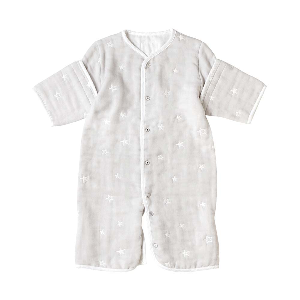 Flauschiger Gaze-Schlafanzug, 6-Wege-Stil, Grau, 22151035 [10 Monate]