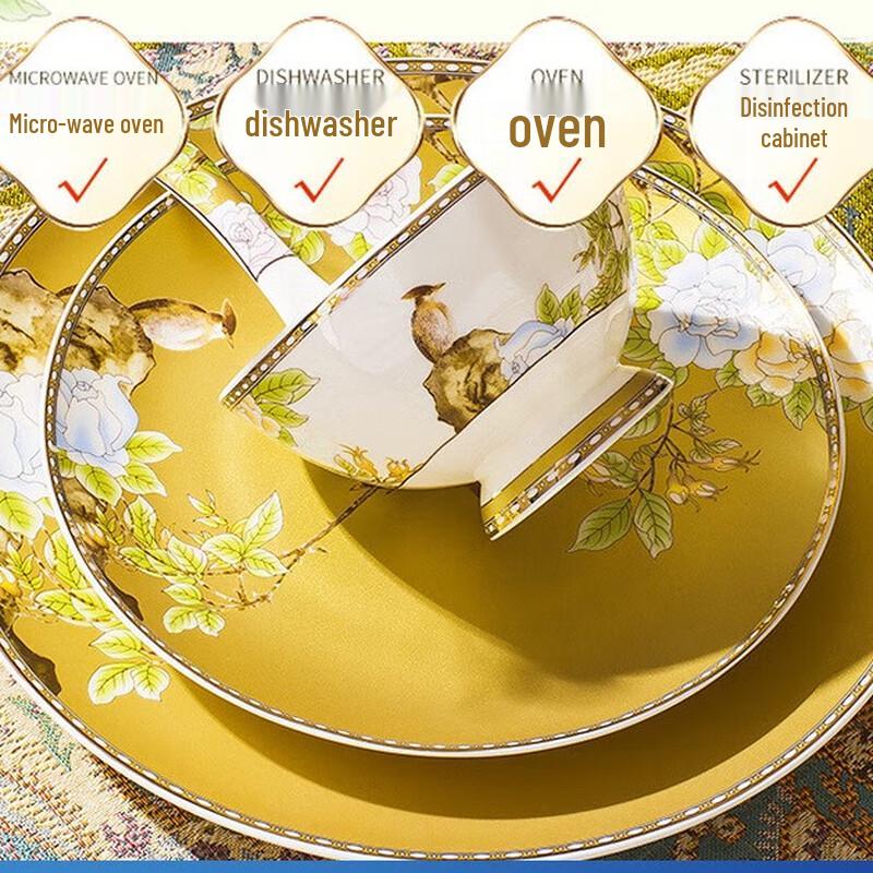 Hecai Jingdezhen Bone China 40-Piece Dinner Set