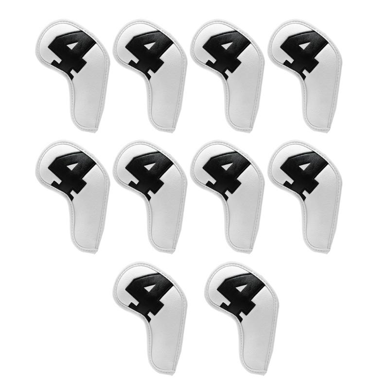 10Pcs Golfs Iron Head Cover Thick PU Leather Golfs Head Cover Replacement Headcover Protective Cover Easy to Use